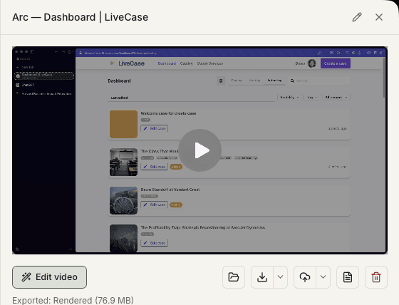 Echo Scribe screen recording preview with editing and export controls